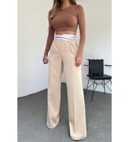 Neşel Butik Kadın Bej Palazzo Pantolon Qns035