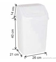 Garanti Metal 7405 Plastik İtme Kapaklı Çöp Kovası (24 Litre)
