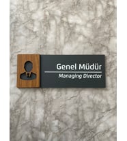 Wooden Serisi Genel Müdür Ofis Departman Kapı İsimliği Yönlendirme Levhası
