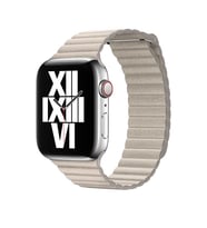 Apple Watch 40mm Uyumlu Kordon Suni Deri Bakla Tasarımlı KRD-09 Kayış