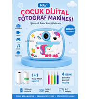 Fotoğraf Çıkaran Çocuk Dijital Fotoğraf Makinesi Tek Boynuzlu At Tasarıml