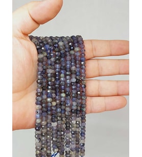 Su Safiri (İyolit) Taşı Rondela Faset Kesim 3.5*5mm Dizi (53104)