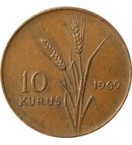 Madeni 10 kuruş 1969 yılı koleksiyon para