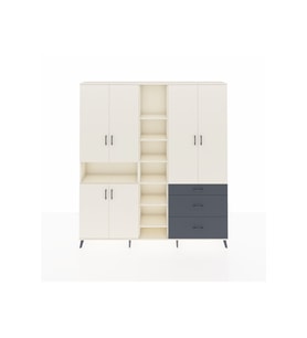 Arges Dolap 13 Raflı 3 Çekmeceli 6 Kapaklı 220x30x243 Aytaşı-Aytaşı/Antrasit