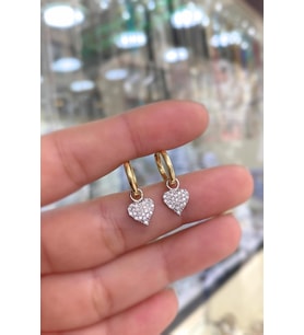 Gümüş kalpli bayan taşlı küpe hr4629e3