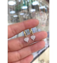 Gümüş kalpli bayan taşlı küpe hr4629e3