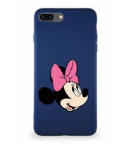 Apple iPhone 8 Plus Soft Premier Kapak Minnie Mouse-A Tasarımlı Silikon Kılıf - Lacivert (Şeffaf)