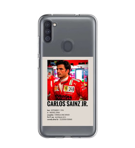 Samsung Galaxy M21 Uyumlu Carlos Sainz Desenli Şeffaf Telefon Kılıfı
