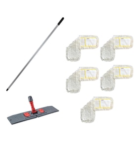 Cod-Ex Tablet Palet Nemli Yedek Mop Takımı - 5 Ad 80 Cm. Mop + Katlanır Aparat + Metal Vidalı Sap