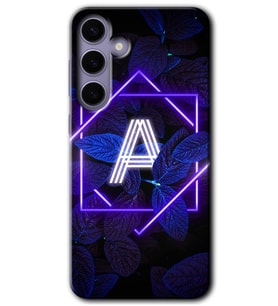Galaxy S24 Plus Kılıf HD Desen Baskılı Kılıf - Dark Neon Yaprak A Harfi