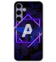 Galaxy S24 Plus Kılıf HD Desen Baskılı Kılıf - Dark Neon Yaprak A Harfi