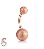 ROZE RENK 8mm TOP UÇLU ÇELİK MUZ GÖBEK PİERCİNG P455D