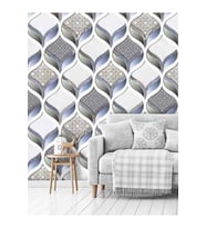 Dreamwall 3D Geometrik Şekilli Desen Silinebilir Tekstil Duvar Kağıdı (Çok Renkli)