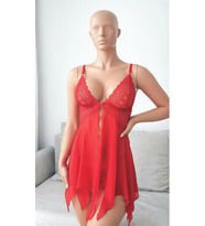 Siyah Sarı Dantelli Nakış İşlemeli Şeffaf Babydoll Gecelik Takımı - 1080