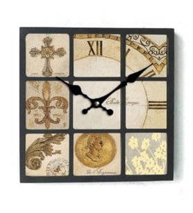 MUTFAK › AHŞAP SAATLER › Saatler-MB KARE ESKİTME TEMALI DUVAR SAATİ-30*30*3,5 CM