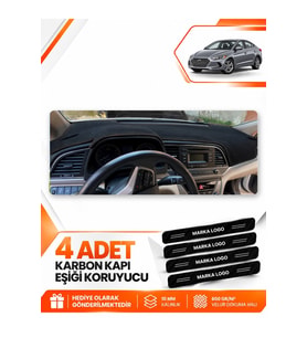 HYUNDAİ ELANTRA (2017-2020) Uyumlu Ön Torpido Koruma Kılıfı Halısı - Siyah