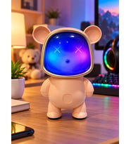 Ayıcık Bluetooth Hoparlör RGB Animasyon Işıklı Yüksek Ses Çıkışlı USB ve Kart Destekli Mini Speaker