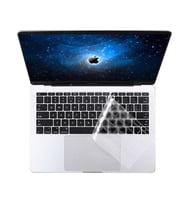 Apple Macbook 13' Pro Touch Bar A1706 Uyumlu Zore Klavye Koruyucu Şeffaf Silikon Ped (Renksiz)