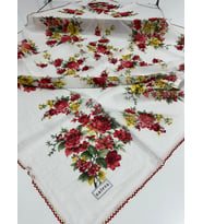 Oyalı Pamuk Tülbent- 05096 (Kırmızı-Beyaz)