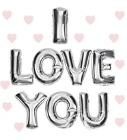 I Love You Folyo Balon Gümüş Renk 35 Cm