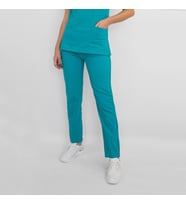 Unisex Turkuaz Mavi  Esnek Likralı Doktor Hemşire Aşçı Veteriner Tek Alt  Pantolon