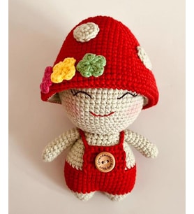 Mantar Çocuk Uyku Arkadaşı Amigurumi Organik Oyuncak