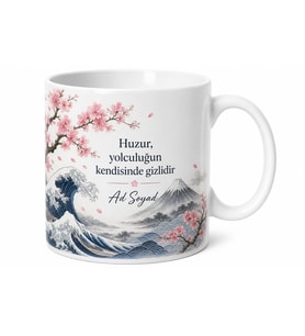 Japon Kültürü Temalı Baskılı Kupa Bardak Hediye Porselen Mug Japonya