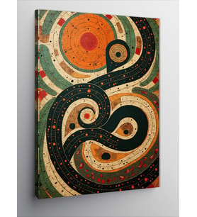 Kanvas Tablo Yin Yang Spiral Deseni
