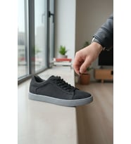 Enoch Hakiki Deri Lazer Delikli Erkek Sneaker Ortopedik Taban