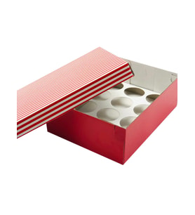 22x30x10 Düz Kapaklı 12'li CupCake Kutusu (10 Adet)