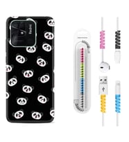 Xiaomi Redmi Note 7 8 9 Pro 10 2022 10 Pro 10S Kılıf Kablo Koruma Spiral Silikon Panda Suratları 1773