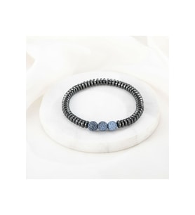 Unisex - Akik Ve Hematit Ile Hazırlanmış Elegant Doğal Taş Bileklik  Handmade