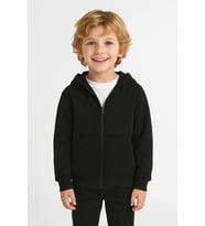 Kız - Erkek Çocuk Basic Fermuarlı Kalın 3 İplik Kışlık Okul Sweat Ak1815 (Siyah)