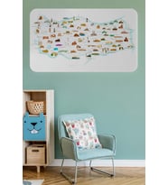 Eğitici Ve Öğretici Cocuk Odası Türkiye Haritası Duvar Sticker-60x105-3880