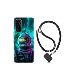 Vivo Y70 Kılıf Resimli Desenli Silikon Boyun Askılı Space 1814