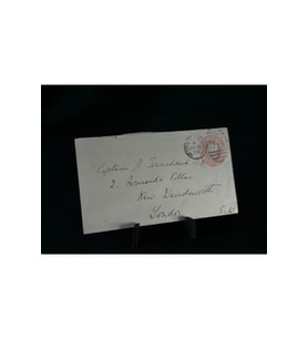 İngiltere Klasik Dönem 1879 Victoria Dönemi Pink Penny kendinden Pullu Antiye Zarf varış Damgalı