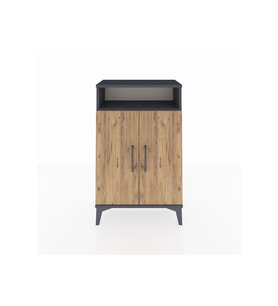 Arges Komodin 3 Raflı 2 Kapaklı 60x30x96 Antrasit-Çam