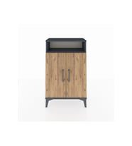 Arges Komodin 3 Raflı 2 Kapaklı 60x30x96 Antrasit-Çam