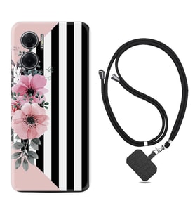 Xiaomi Redmi Note 11E Kılıf Resimli Boyun Askılı İpli Desenli Silikon Flowers 4 1390