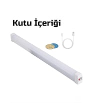 USB Şarjlı 3 Modlu Mıknatıslı otel-yurt-ev-kamp Feneri LED Şarjlı Işıldak 15 W 52 cm