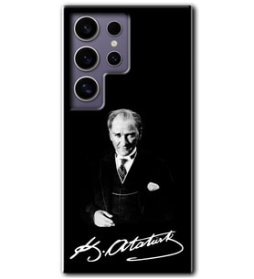 Galaxy S24 Ultra Kılıf HD Desen Baskılı Kılıf - Atatürk İmza