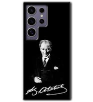 Galaxy S24 Ultra Kılıf HD Desen Baskılı Kılıf - Atatürk İmza