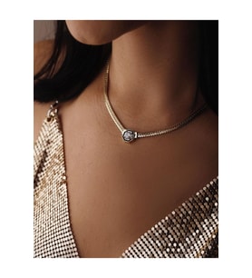 Kadın Gümüş Kolye - Serenay Kolye • Çağla Kolye • Choker Chain 18 K Rose Kaplama