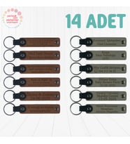 A Kahve & Kül Gri, Kurumsal Eğitim Katılımcılarına Hediye, 14’lü Set, Kişisel Özel Anahtarlık