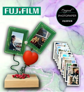 Hediyelik Işıklı Ahşap Çerçeve + 8 adet 6x9 Fotoğraf Baskı ( Orjinal Fuji Kart Fuji Banyolu Sistem - Solmaz Baskı)