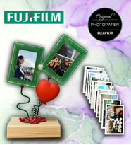 Hediyelik Işıklı Ahşap Çerçeve + 8 adet 6x9 Fotoğraf Baskı ( Orjinal Fuji Kart Fuji Banyolu Sistem - Solmaz Baskı)