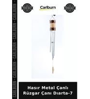 Özel Üretim Bahçe Süsü Balkon Dekor Hasır Metal Çanlı Rüzgar Çanı Dıarta-7