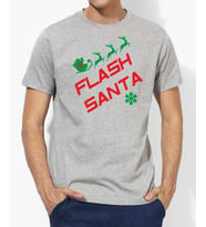 Flash Santa Tişörtü (Gri)