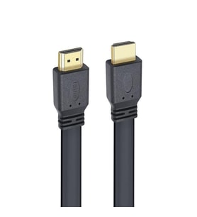 PowerMaster HK-25508 Düz Siyah 1.5 Metre Flat Yassı Gold Uçlu 19 Pin HDMI Kablo