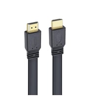 PowerMaster HK-25508 Düz Siyah 1.5 Metre Flat Yassı Gold Uçlu 19 Pin HDMI Kablo